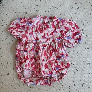 Mini Rodini Pink and Blue Bird Bodysuit